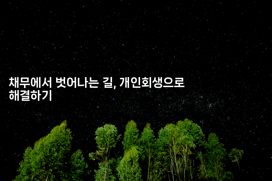 채무에서 벗어나는 길, 개인회생으로 해결하기