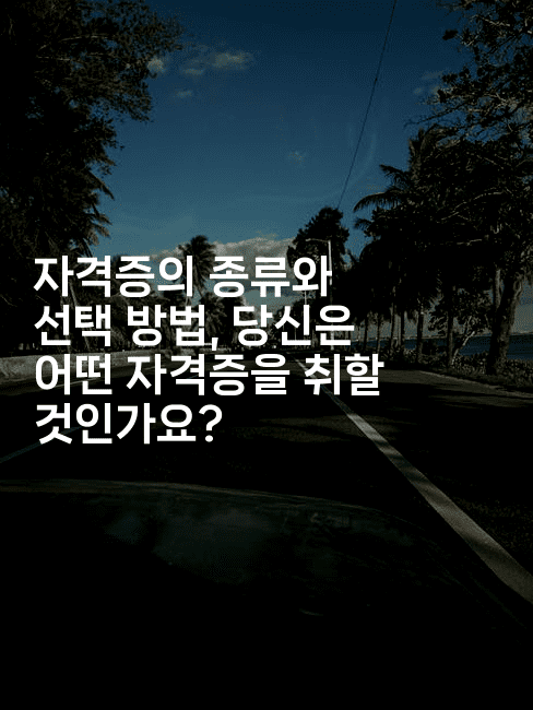 자격증의 종류와 선택 방법, 당신은 어떤 자격증을 취할 것인가요? 2-나무꼬